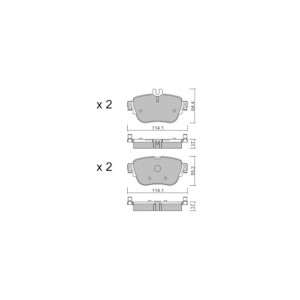 Pastiglie freno posteriori GT2i Club per MERCEDES BENZ CLS (C257) CLS 350 EQ Boost 4-matic (257.351) 300cv 2017-12-01-