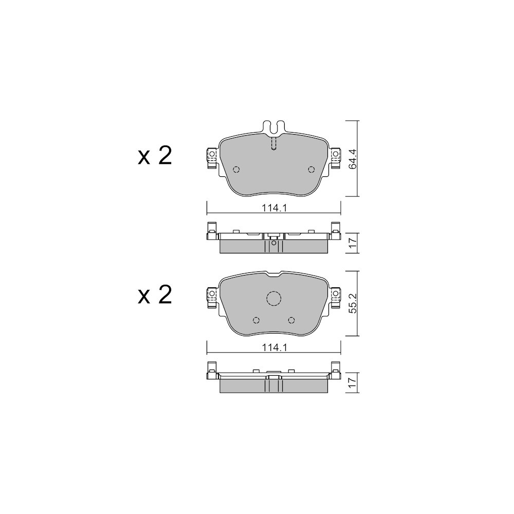 Plaquettes de frein GT2i Club Arrière pour MERCEDES BENZ CLS (C257) CLS 350 EQ Boost 4-matic (257.351) 300cv 2017-12-01- - GT-PC11360 - 3666618580968