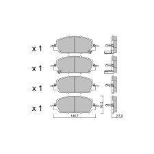 Plaquettes de frein GT2i Club Avant pour HONDA CR-V V (RW_, RT_) 1.5 AWD (RW2) 194cv 2016-12-01-
