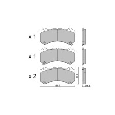 GT2i Club Front brake pads for NISSAN GT-R (R35) 3.8i V6 Turbo 2007-  Brake calipers Brembo