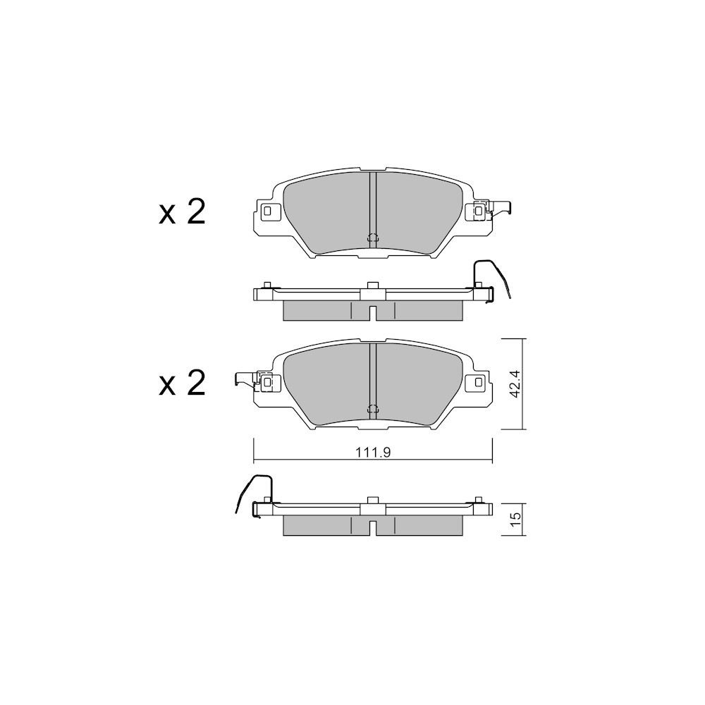 Bremsbeläge GT2i Club Hinten für MAZDA CX-5 II (KF) 2.5 AWD 232cv 2016-11-01- - GT-PC11580 - 3666618581132