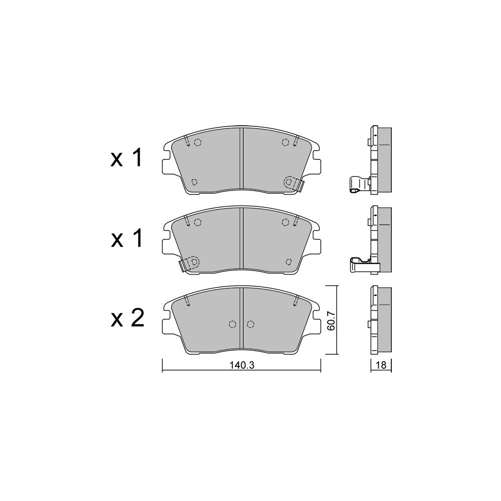 GT2i Club Front brake pads for HYUNDAI Tucson II (TL, TLE) 2.0 CRDi 204cv 2015-06-01- - GT-PC11640 - 3666618581194