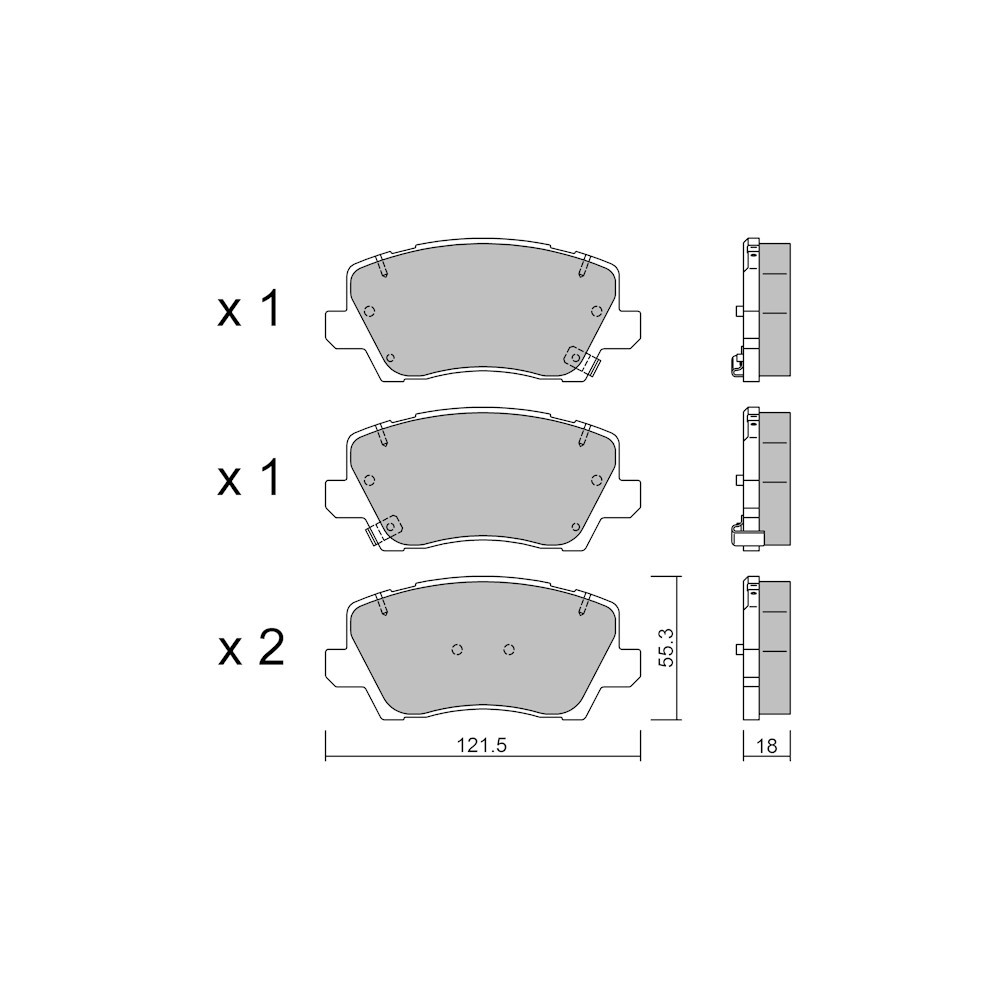 Pastiglie freno anteriori GT2i Club per KIA Picanto III (JA) / Morning 1.0 T-GDi 101cv 2017-03-01- - GT-PC11650 - 3666618581200