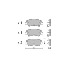 Bremsbeläge GT2i Club Hinten für KIA Picanto III (JA) / Morning 1.0 T-GDi 101cv 2017-03-01-