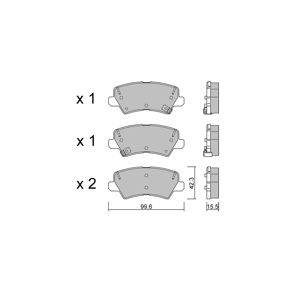 Pastiglie freno posteriori GT2i Club per KIA Picanto III (JA) / Morning 1.0 T-GDi 101cv 2017-03-01- - GT-PC11660 - 3666618581217