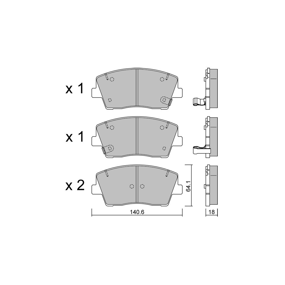 GT2i Club Front brake pads for KIA Stinger (CK) 2.0 T-GDi 4WD 256cv 2017-06-01- - GT-PC11680 - 3666618581231