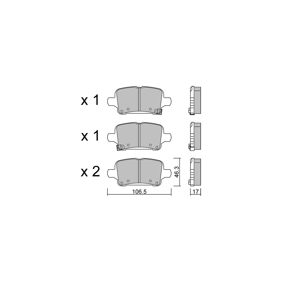 Pastiglie freno posteriori GT2i Club per OPEL Insignia B Country Tourer (Z18) 1.6 Turbo (68) 200cv 2017-06-01- - GT-PC11800 - 3666618581354