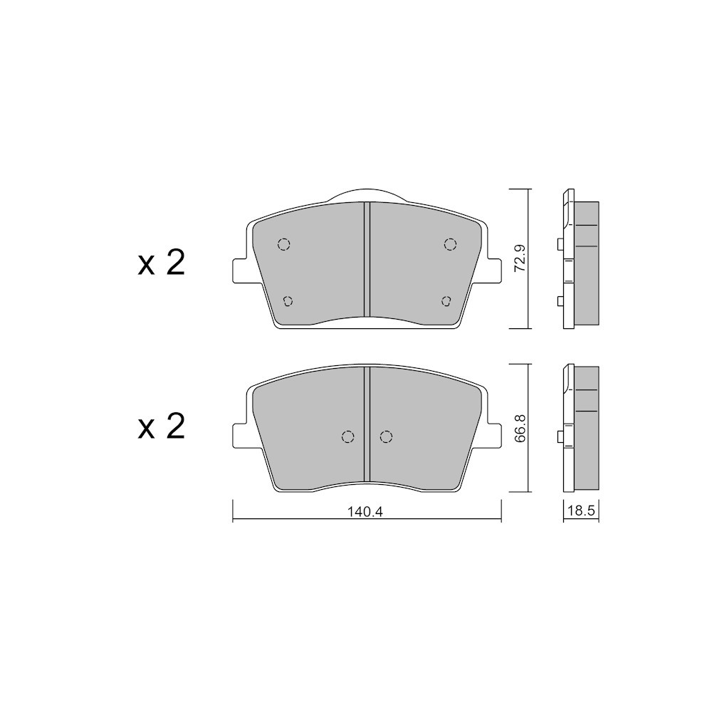 GT2i Club Front brake pads for VOLVO XC40 (536) T5 AWD 248cv 2017-10-01- - GT-PC11860 - 3666618581392