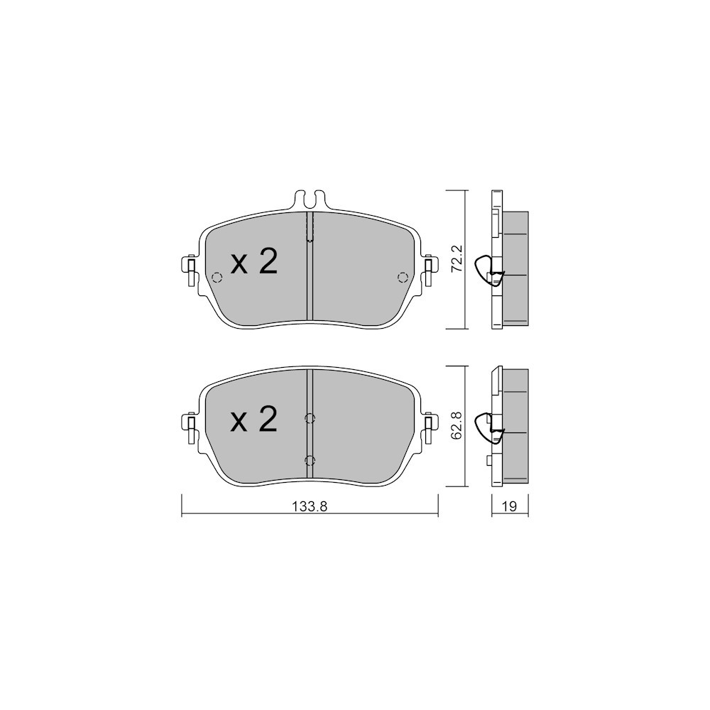 GT2i Club Front brake pads for MERCEDES BENZ CLA II (C118) GLA 200 4-matic (247.788) 164cv 2019-03-01- - GT-PC11930 - 3666618581453