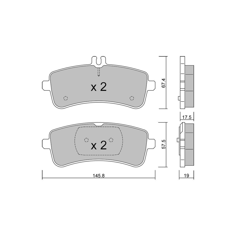 Plaquettes de frein GT2i Club Arrière pour MERCEDES BENZ AMG GT II (X290) 63 S 4-matic+ (290.689) 640cv 2018-07-01- - GT-PC12000 - 3666618581569
