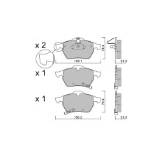 GT2i Club Front brake pads for SAAB 9-3 I (YS3D) 2.3 230cv 1998-02-01-2002-09-01