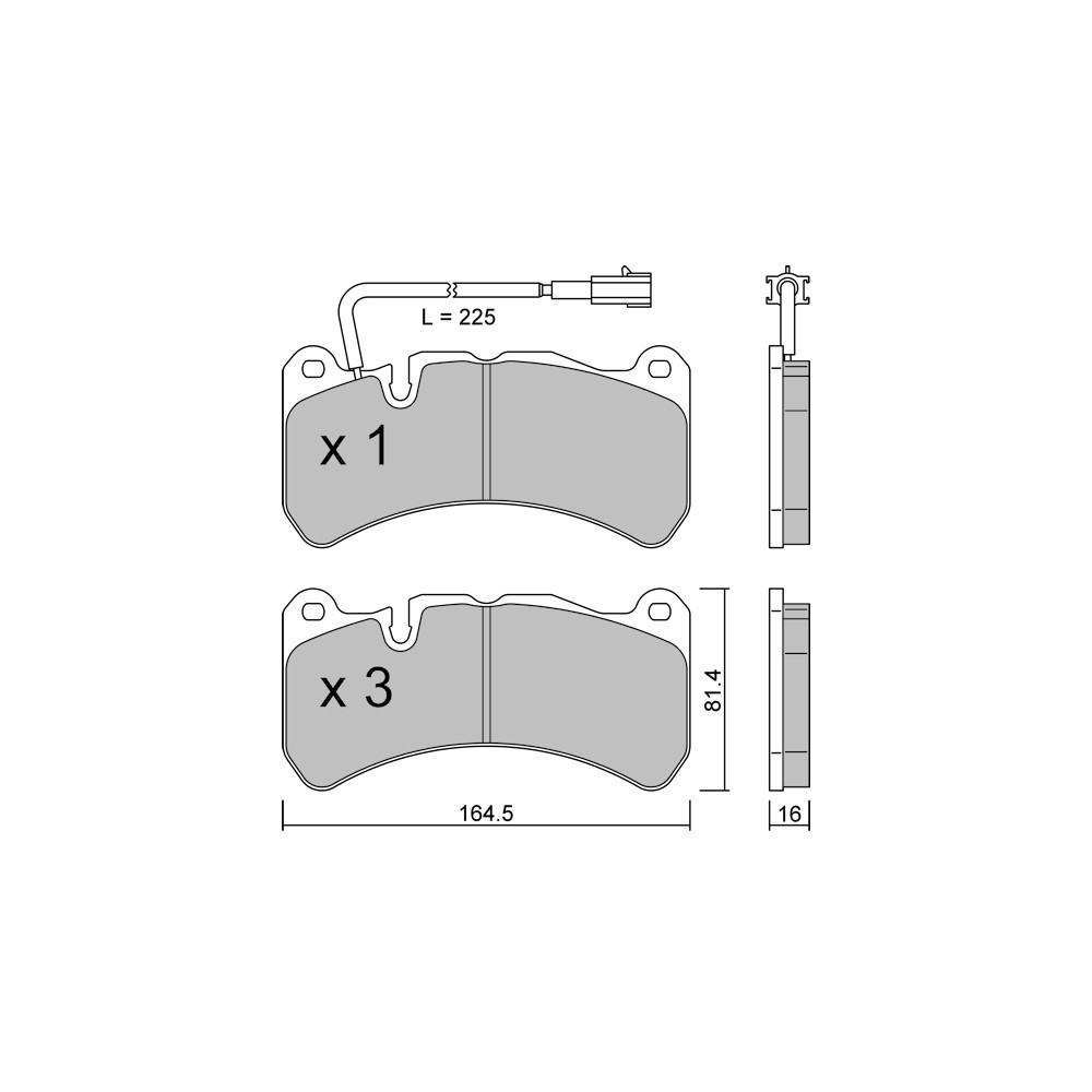 GT2i Club Front brake pads for MASERATI Quattroporte VI 599 GTB 620cv 2013-01-01- - GT-PC12010 - 3666618581576