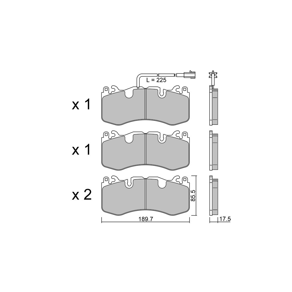 GT2i Club Front brake pads for MASERATI Levante Close Off-Road (M161) 3.8 Trofeo Q4 600cv 2016-06-01- - GT-PC12020 - 3666618581606
