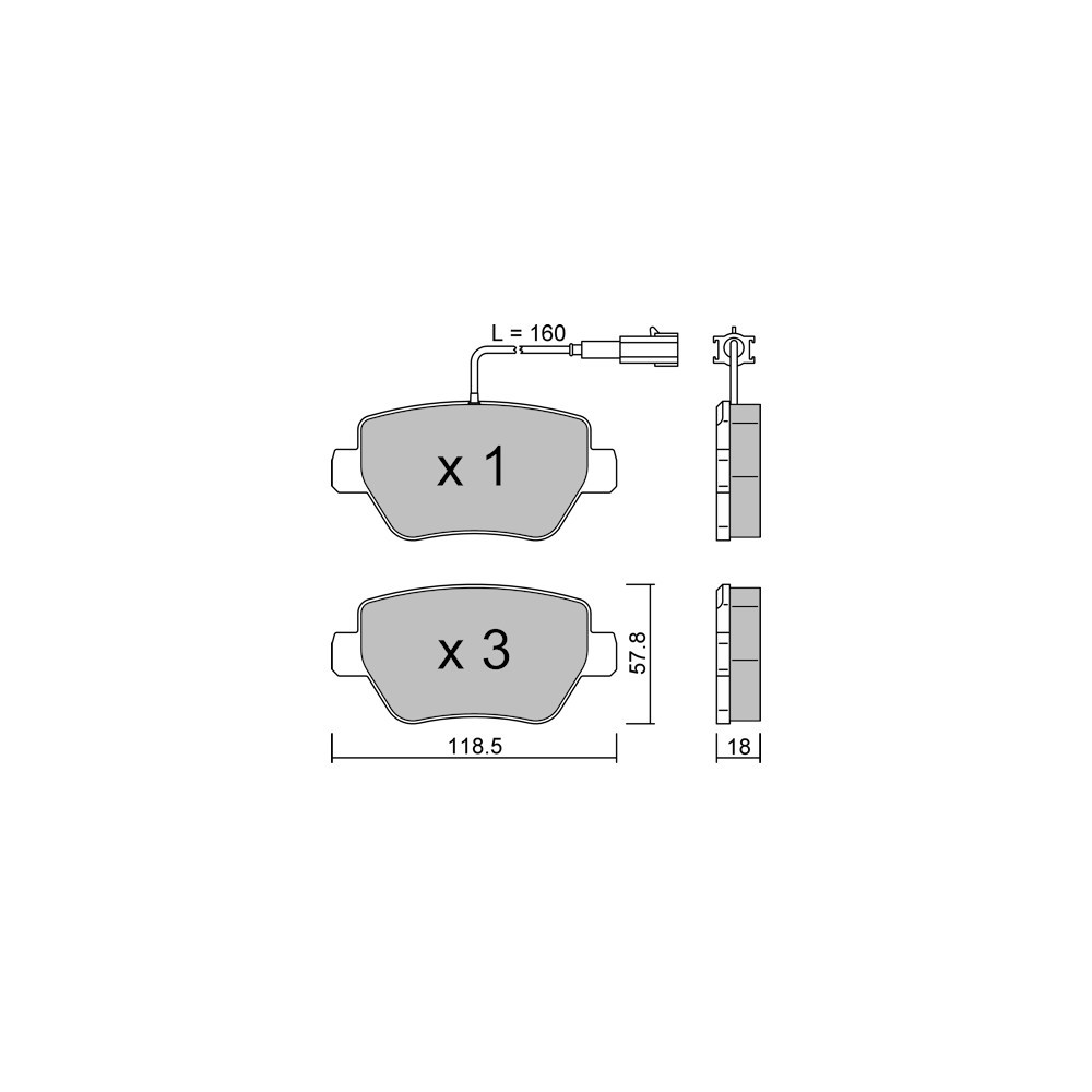 GT2i Club Rear brake pads for MASERATI Ghibli III (M157) 3.0 D 275cv 2013-08-01- - GT-PC12040 - 3666618581613