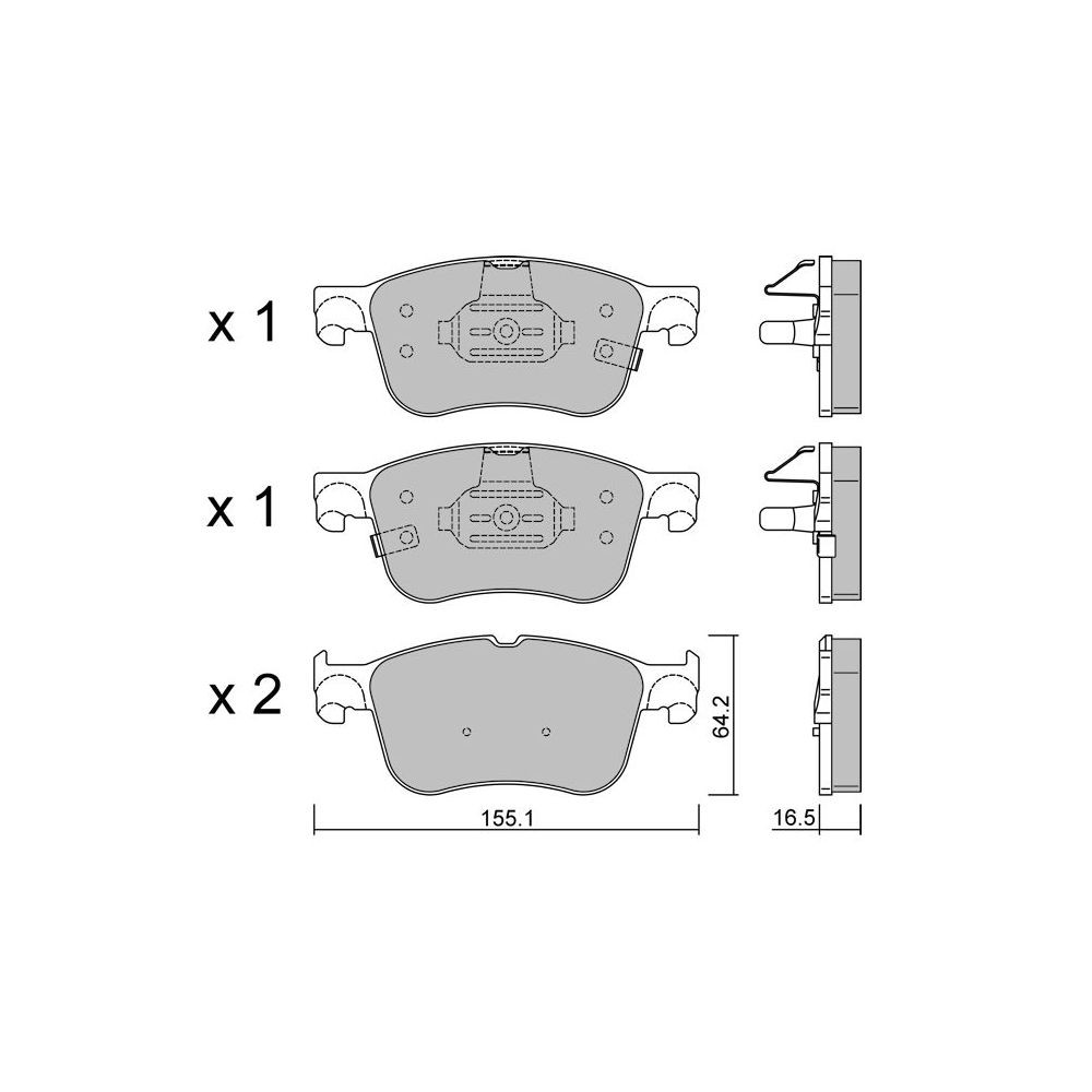 GT2i Club Front brake pads for FORD Puma ST 1.5 EcoBoost 2019-  Brake calipers Ate  - GT-PC12050 - 3666618581620