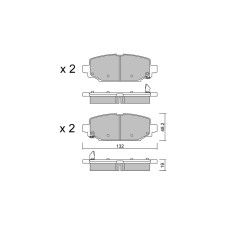 GT2i Club Rear brake pads for JEEP Wrangler IV (JL) 2.0 4xe Plug-in Hybrid (JL74) 381cv 2017-11-01-