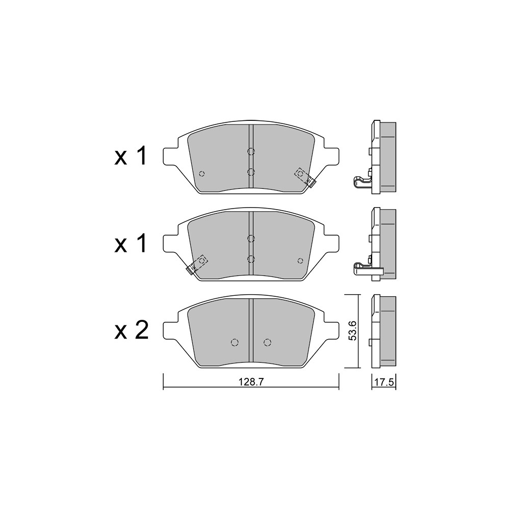 GT2i Club Front brake pads for OPEL Karl (C16) 1.4 LPG (_76) 141cv 2015-01-01- - GT-PC12110 - 3666618581651