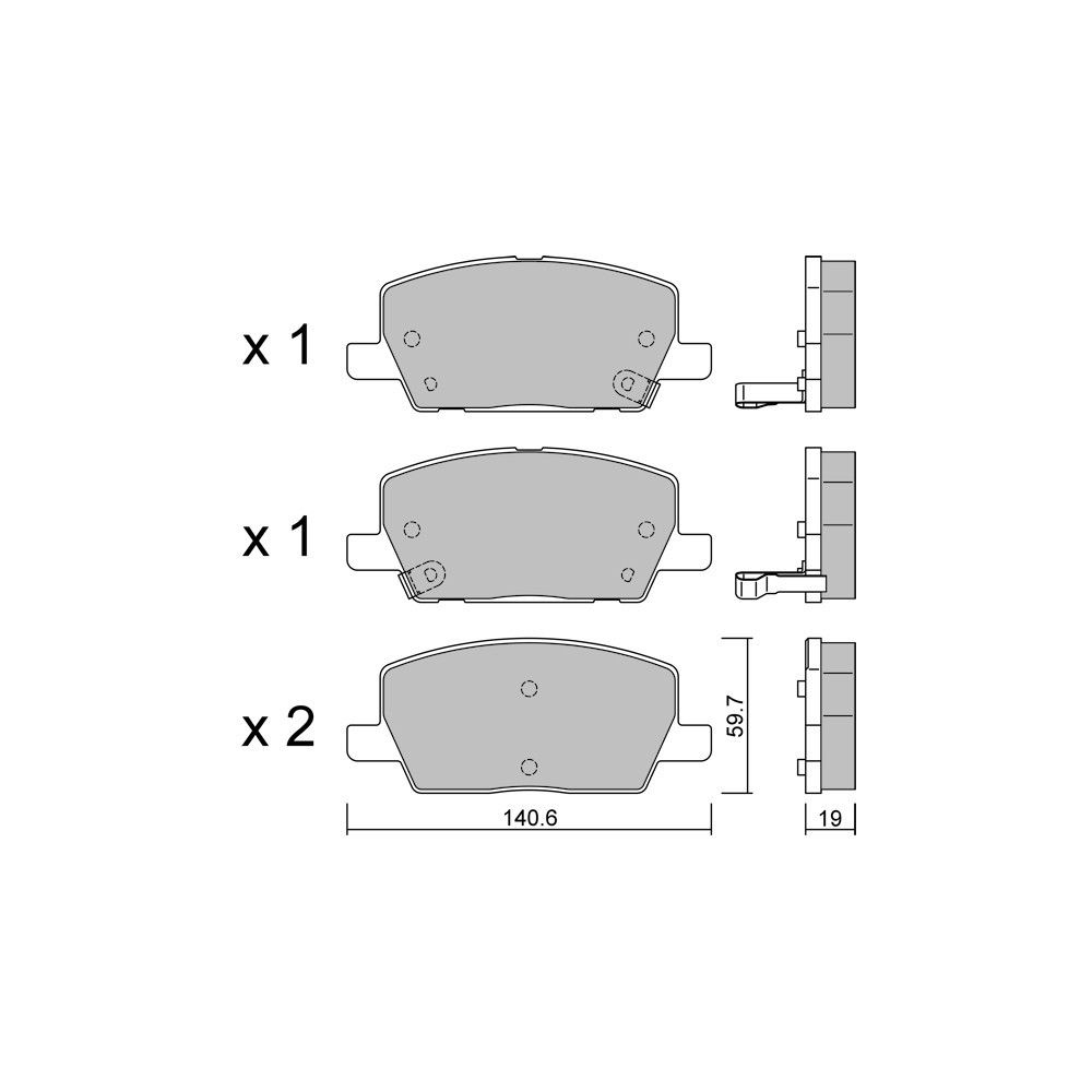 Plaquettes de frein GT2i Club Avant pour OPEL Mokka I / Mokka X (J13) 1.4 4x4 (_76) 153cv 2012-06-01- - GT-PC12120 - 3666618581668