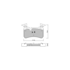 Pastiglie freno posteriori GT2i Club per MERCEDES BENZ CLK II (C209) 65 AMG Black Series (230.479) 671cv 2002-06-01-2009-05-01