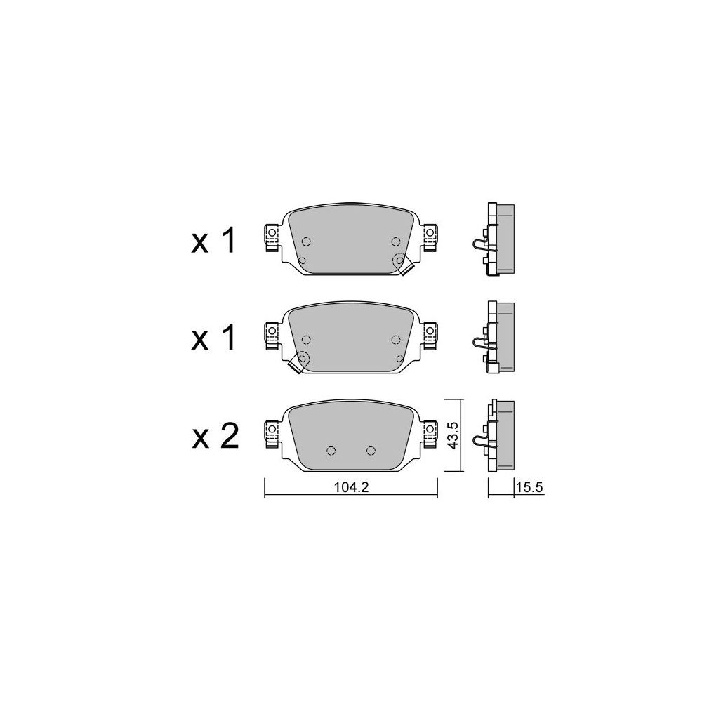 Bremsbeläge GT2i Club Hinten für MAZDA 3 III Sedan (BM, BN) / Axela 2.5 (SP25) 188cv 2013-09-01-2019-06-01 - GT-PC12380 - 3666618581835