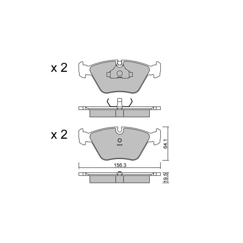 GT2i Club Front brake pads for BMW Serie 3 (E36) M3 3.0i, 3.2i 1991-98 - Brake calipers Ate  - GT-PC1240 - 3661768552599