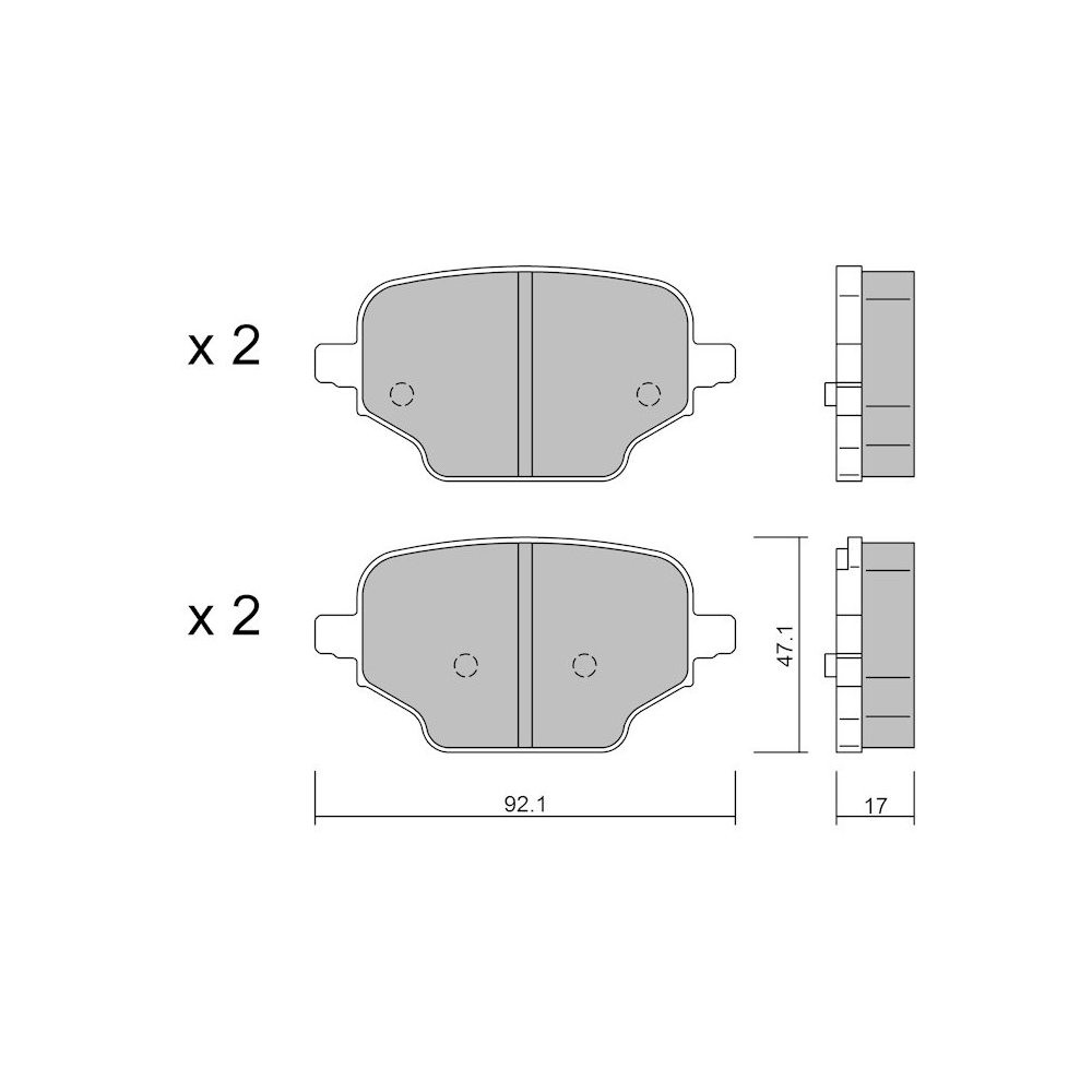 Bremsbeläge GT2i Club Hinten für CITROEN Berlingo III (ER_, EC_) e-Berlingo 136cv 2018-06-01- - GT-PC12450 - 3666618581910