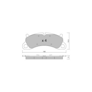 GT2i Club Front brake pads for PORSCHE 911 (991) 3.8 Carrera 4S / Carrera 4 GTS 2012-19 - Brake calipers Brembo