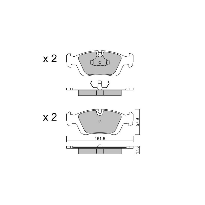 Bremsbeläge GT2I Club vorne BMW 3 Series 318 i 10.93 - 02.98 - GT-PC1260 - 3661768552605
