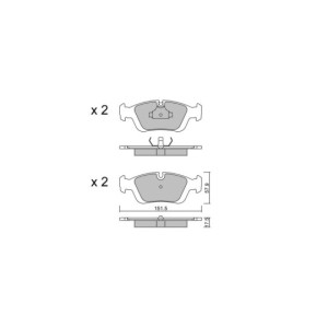 Plaquettes de frein GT2i Club Avant pour BMW Serie 3 (E36) 316i, 318i, 320i, 323i, 325i, 328i 1991-98 - Etriers de frein Ate 