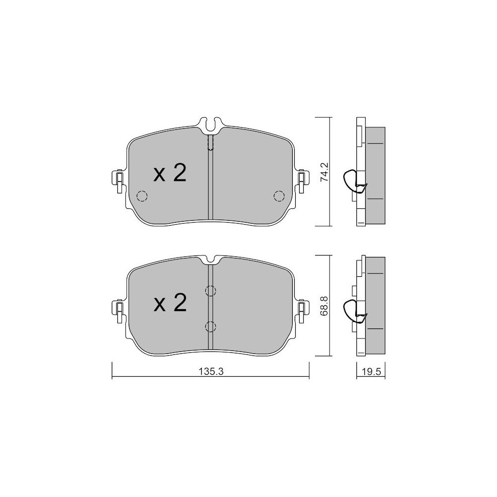 Bremsbeläge GT2i Club Avant für MERCEDES BENZ CLA II (C118) AMG A 35 4-matic (177.051) 306cv 2019-03-01- - GT-PC12680 - 3666618582146