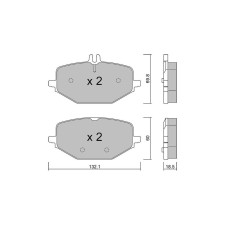Plaquettes de frein GT2i Club Arrière pour MERCEDES BENZ GLE II (W167) AMG GLE 63 S EQ Boost 4-Matic+ 612cv 2018-10-01-