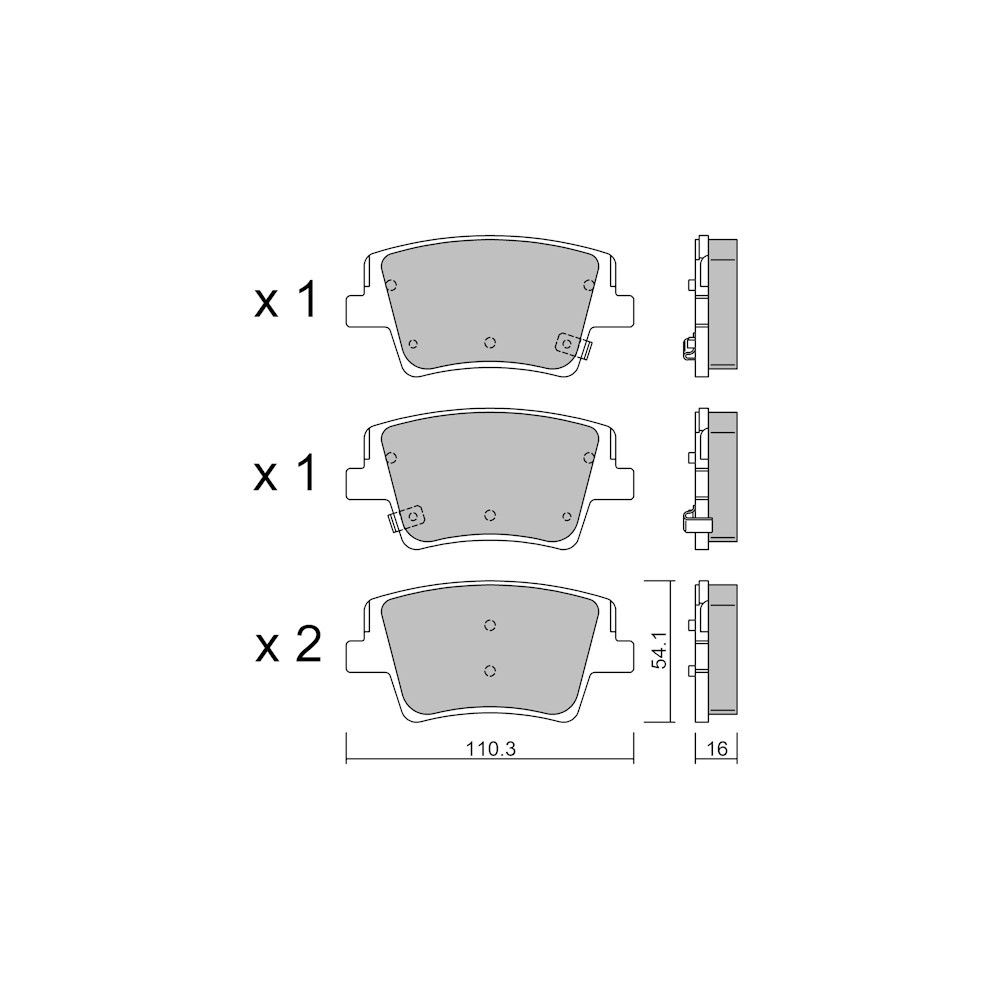 GT2i Club Rear brake pads for HYUNDAI Santa Fe IV (TM, TMA) 2.5 AWD 282cv 2018-02-01- - GT-PC12840 - 3666618582283