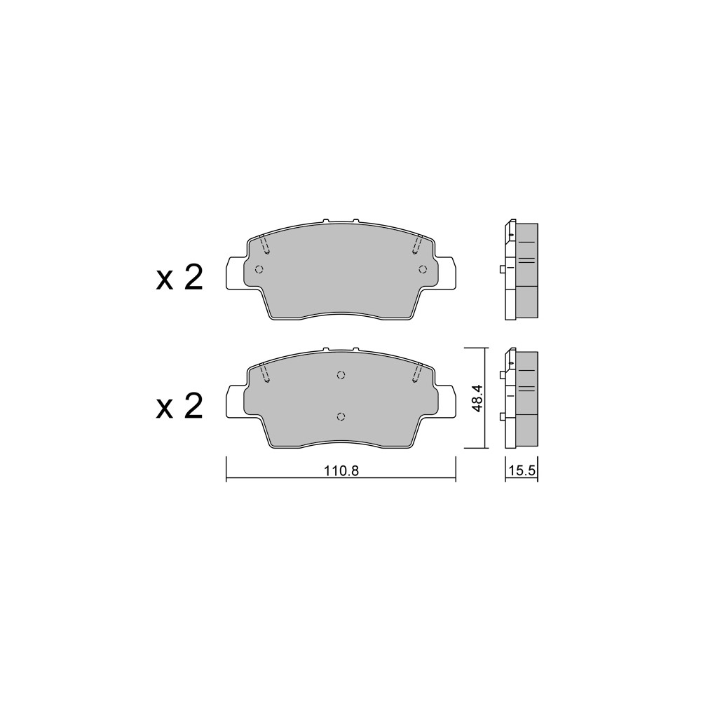 GT2i Club Front brake pads for RENAULT Kwid (BW_) 1.6 GR 4WD (GXPA16) 262cv 2015-09-01- - GT-PC12850 - 3666618582290
