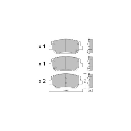 GT2i Club Front brake pads for HYUNDAI Santa Fe IV (TM, TMA) 2.0 CRDi 189cv 2018-02-01-