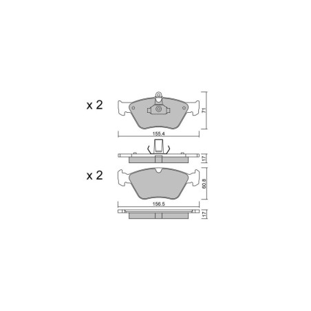 Plaquettes de frein GT2i Club Avant pour OPEL Omega B (V94) 2.0 i Turbo 4x4 (M07) 204cv 1994-03-01-2003-07-01