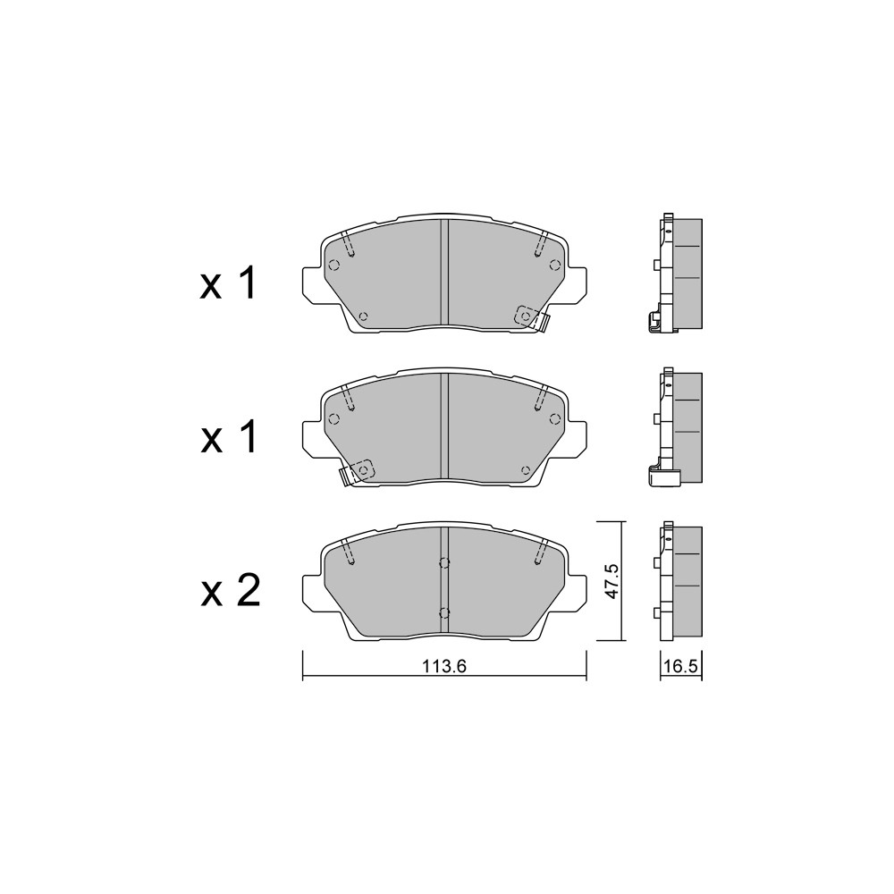 GT2i Club Front brake pads for KIA Picanto III (JA) / Morning 1.6 T-GDI Hybrid 215cv 2017-03-01- - GT-PC13020 - 3666618582450