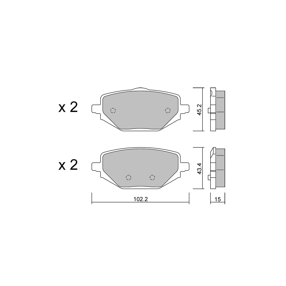 Pastiglie freno posteriori GT2i Club per RENAULT Captur II E-TECH 160 158cv 2020-01-01- - GT-PC13240 - 3666618582696