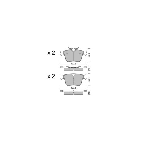 Bremsbeläge GT2i Club Hinten für VOLVO V60 II (225) T8 Plug-in Hybrid AWD 463cv 2018-02-01-