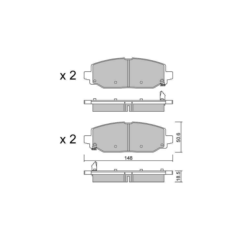 Bremsbeläge GT2i Club Hinten für JEEP Wrangler IV (JL) 3.6 VVT (JL72, JL74) 285cv 2017-11-01- - GT-PC13350 - 3666618582771