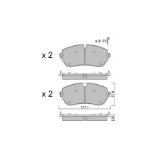 GT2i Club Front brake pads for LAND ROVER Discovery V Sport (L550) 1.5 P300e Hybrid 4x4 309cv 2014-09-01-