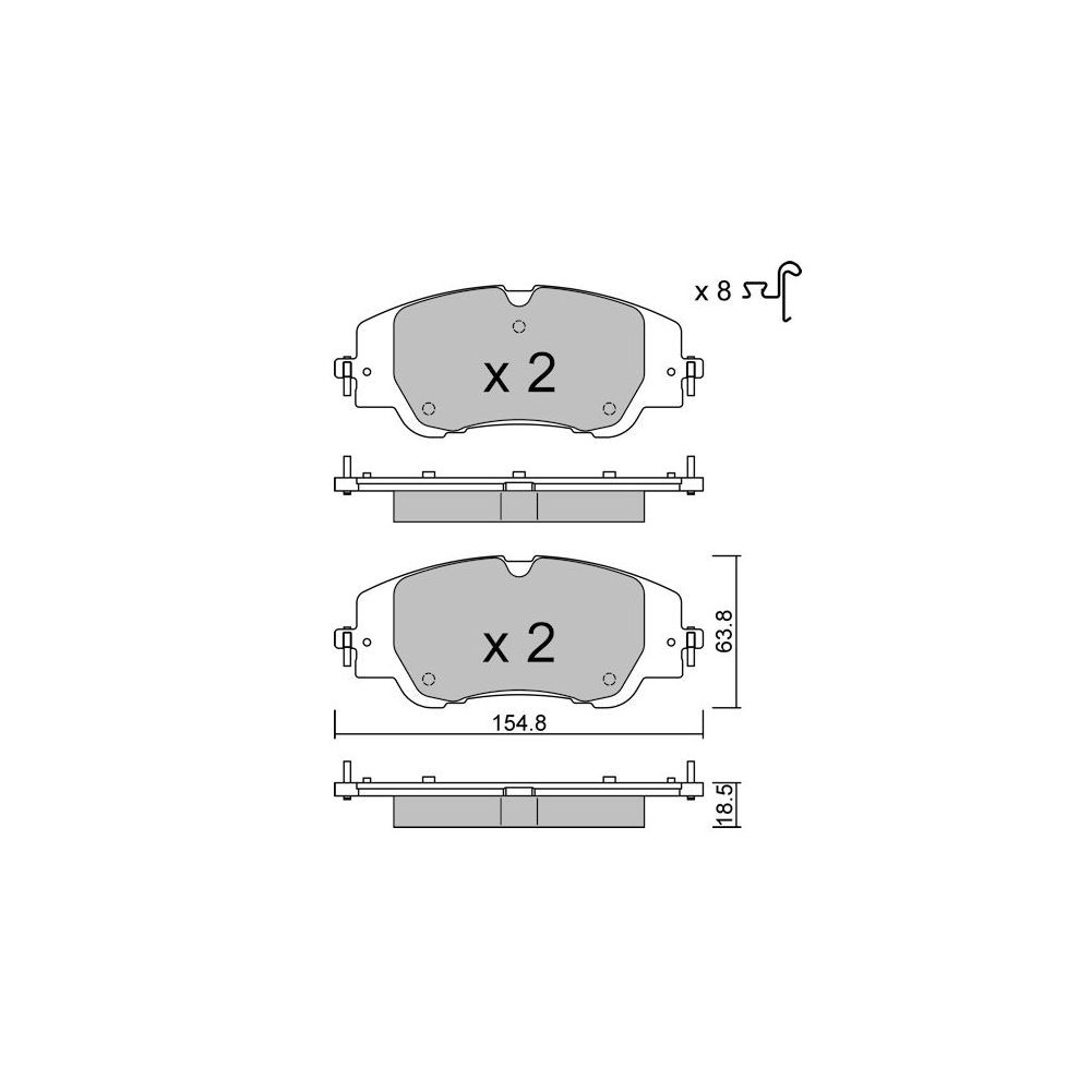 GT2i Club Front brake pads for ALFA ROMEO Junior Electric 240 241cv 2024-04-01- - GT-PC13500 - 3666618582825