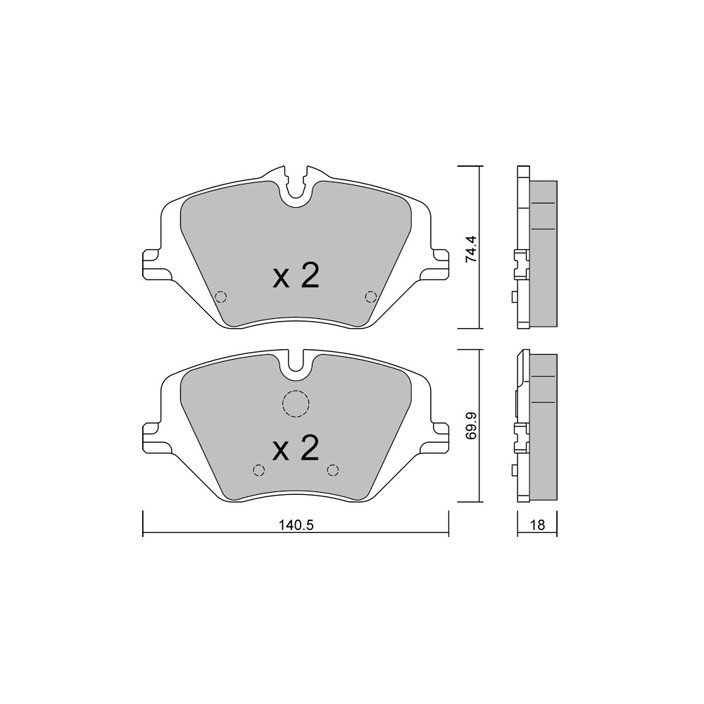 GT2i Club Front brake pads for BMW 2 II Active Tourer (U06) C 180 (206.041) 170cv 2021-11-01- - GT-PC13540 - 3666618582863