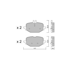 GT2i Club Rear brake pads for MERCEDES BENZ Classe C V (W206) C 400 e 4-matic (206.055) 381cv 2021-03-01-