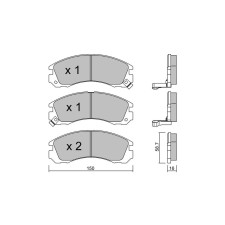Plaquettes de frein GT2i Club Avant pour MITSUBISHI 3000 GT / GTO 3.0i Turbo 24V / 4WD 1989-00 - Etriers de frein Akebono