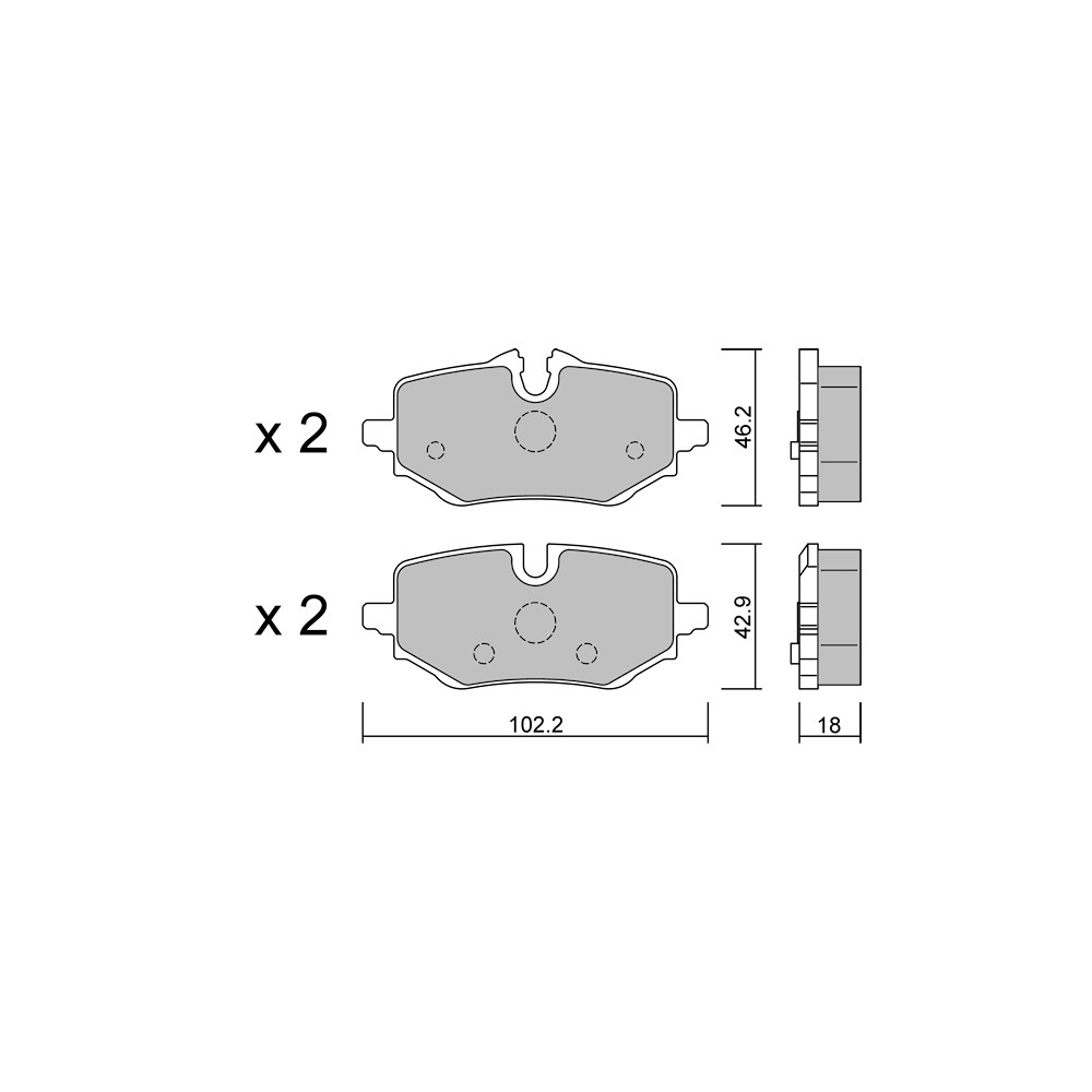 GT2i Club Rear brake pads for BMW 2 II Active Tourer (U06) 230e xDrive 327cv 2021-11-01- - GT-PC13680 - 3666618583044
