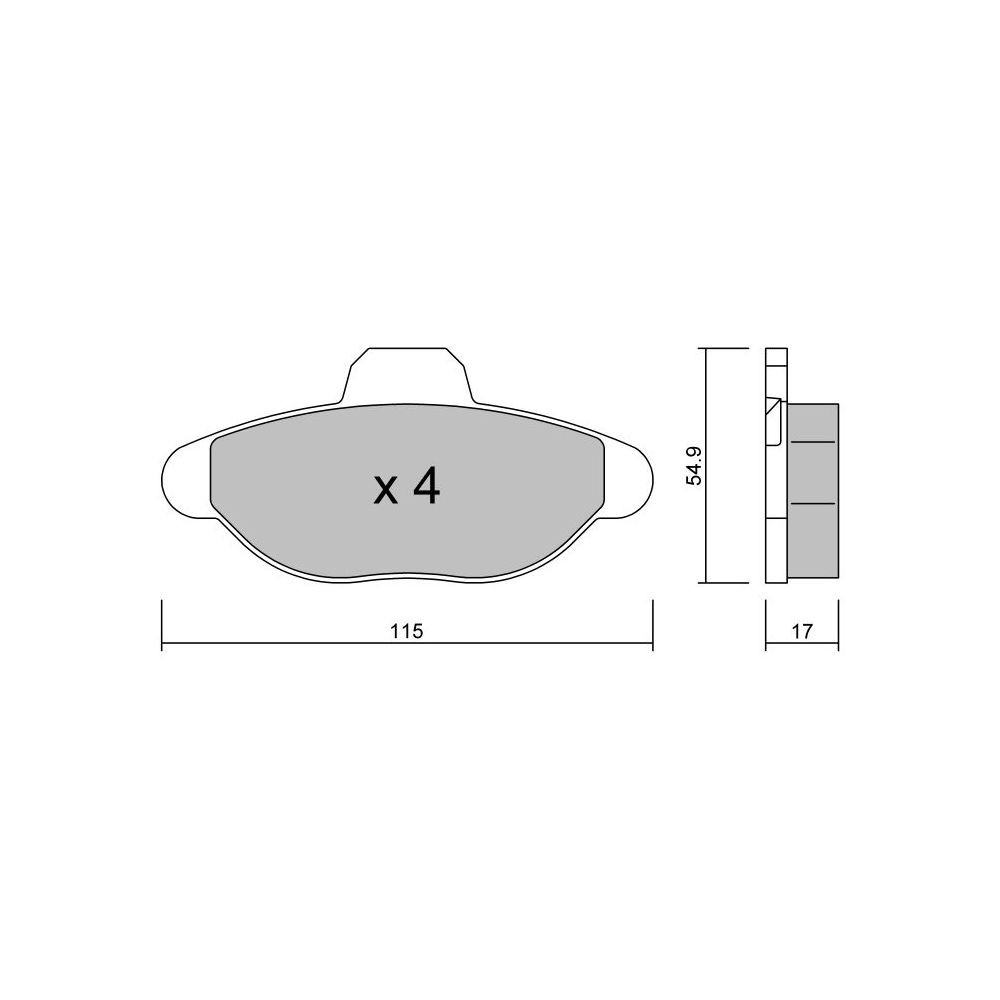 GT2i Club Front brake pads for FIAT Cinquecento (170_) 2.0 D3 150cv 1991-07-01-1999-07-01 - GT-PC1390 - 3666618583150