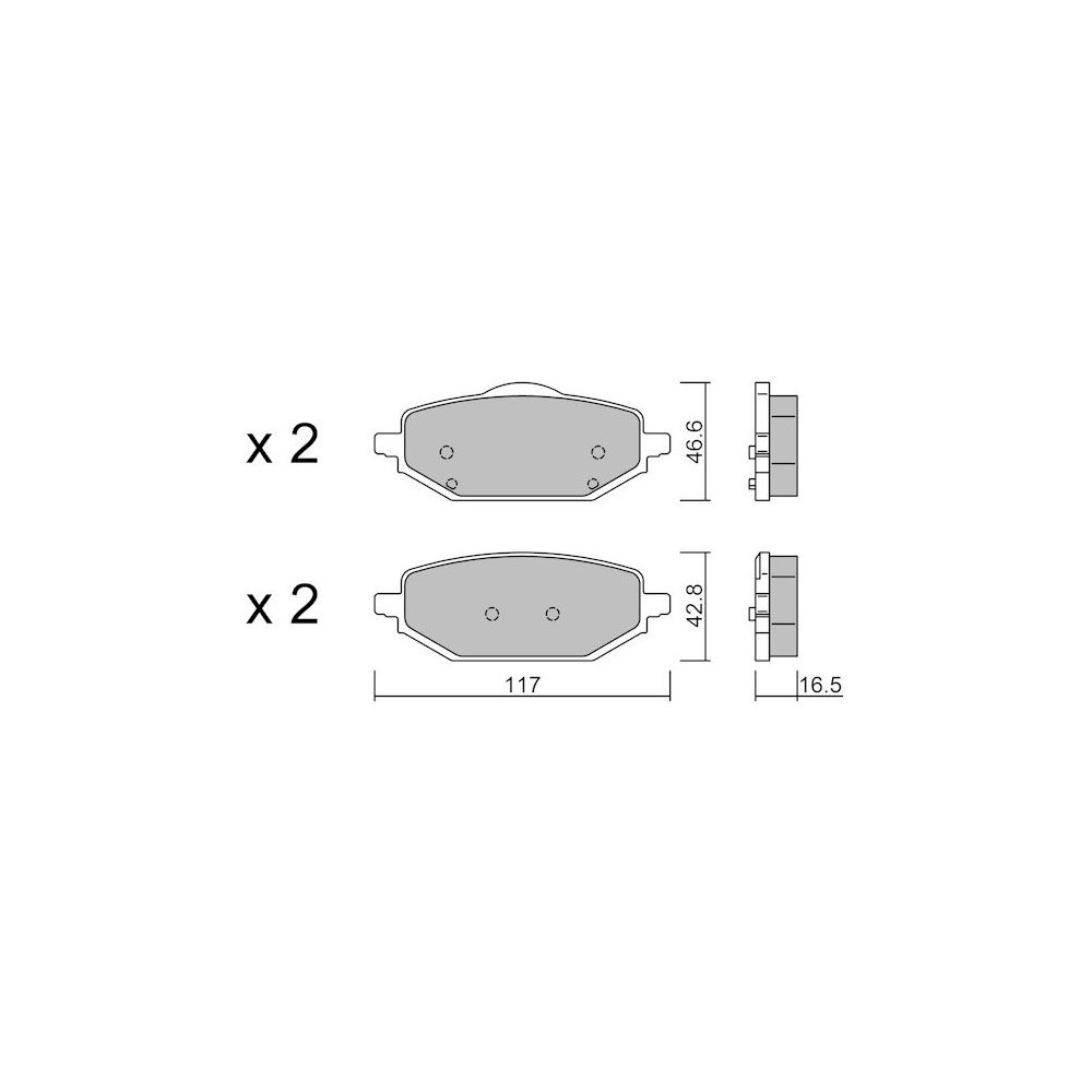 GT2i Club Rear brake pads for MG Marvel R EV 289cv 2021-02-01- - GT-PC13950 - 3666618583211