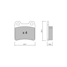 GT2i Club Rear brake pads for OPEL Kadett E 2.0i, 2.0i 16V Gsi 1984-91 - Brake calipers Ate 
