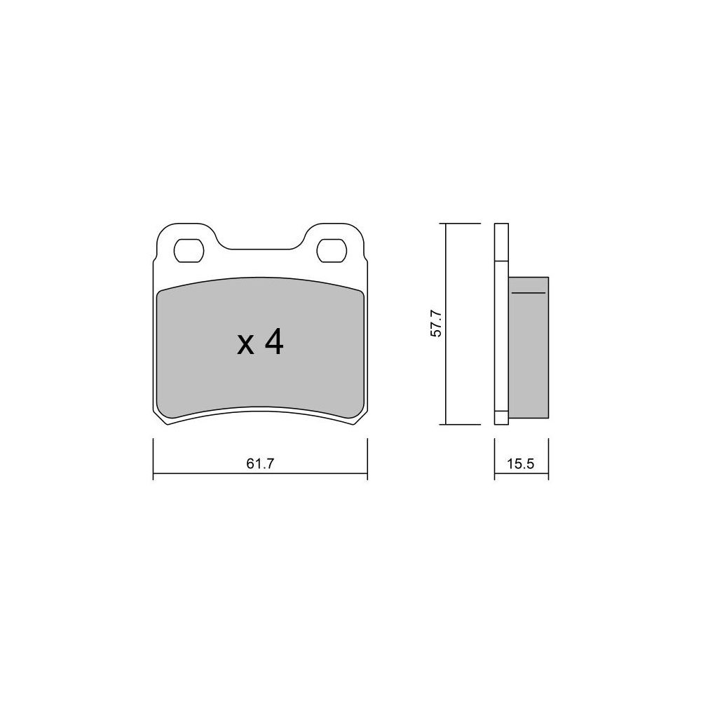 Plaquettes de frein GT2i Club Arrière pour OPEL Kadett E 2.0i, 2.0i 16V Gsi 1984-91 - Etriers de frein Ate  - GT-PC1430 - 3666618583273