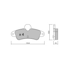 Pastiglie freno posteriori GT2i Club per FORD Mondeo I (GBP) 2.5 ST 200 206cv 1993-02-01-1996-08-01